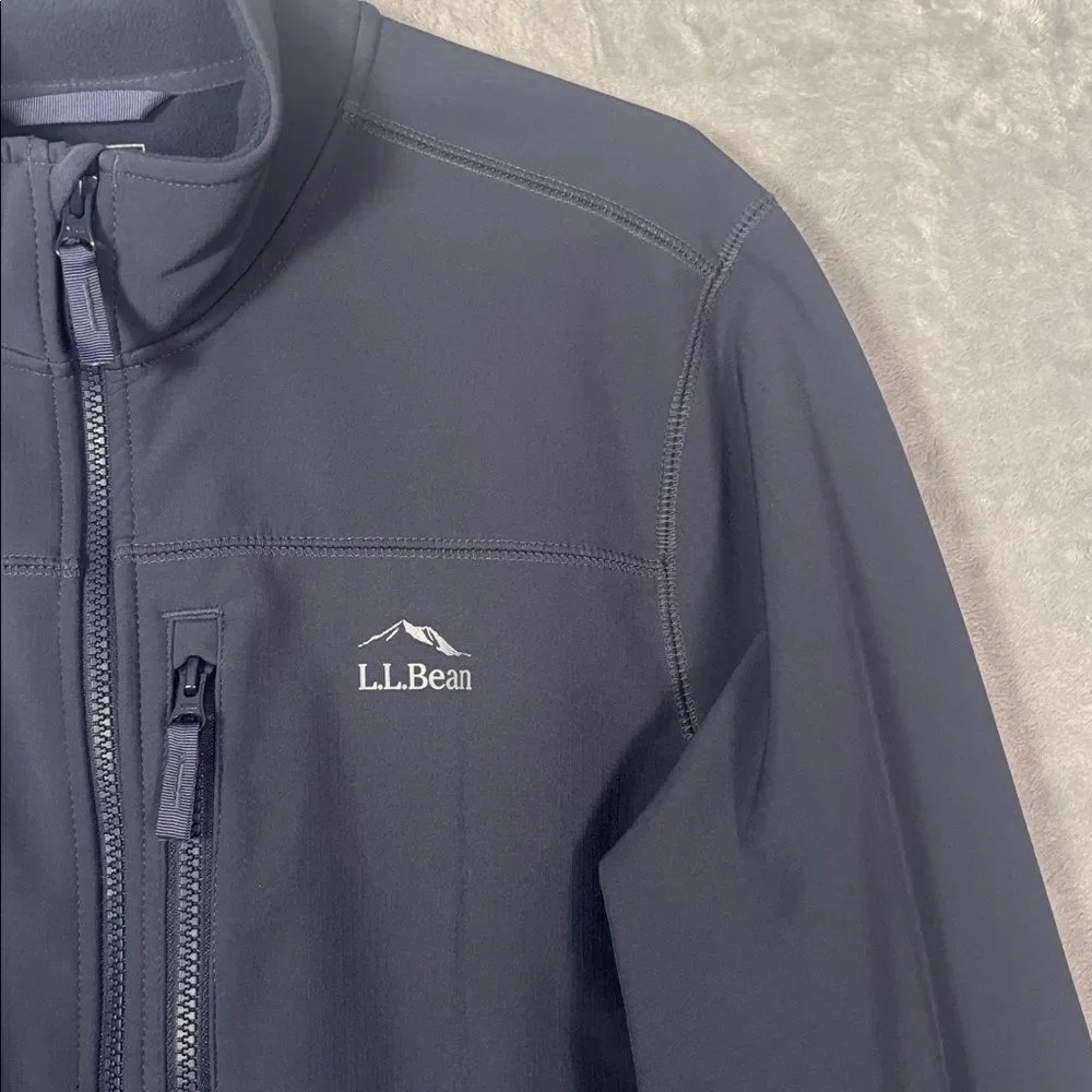 L.L. Bean Navy Full Zip Fleece Lined Jacket Size Large